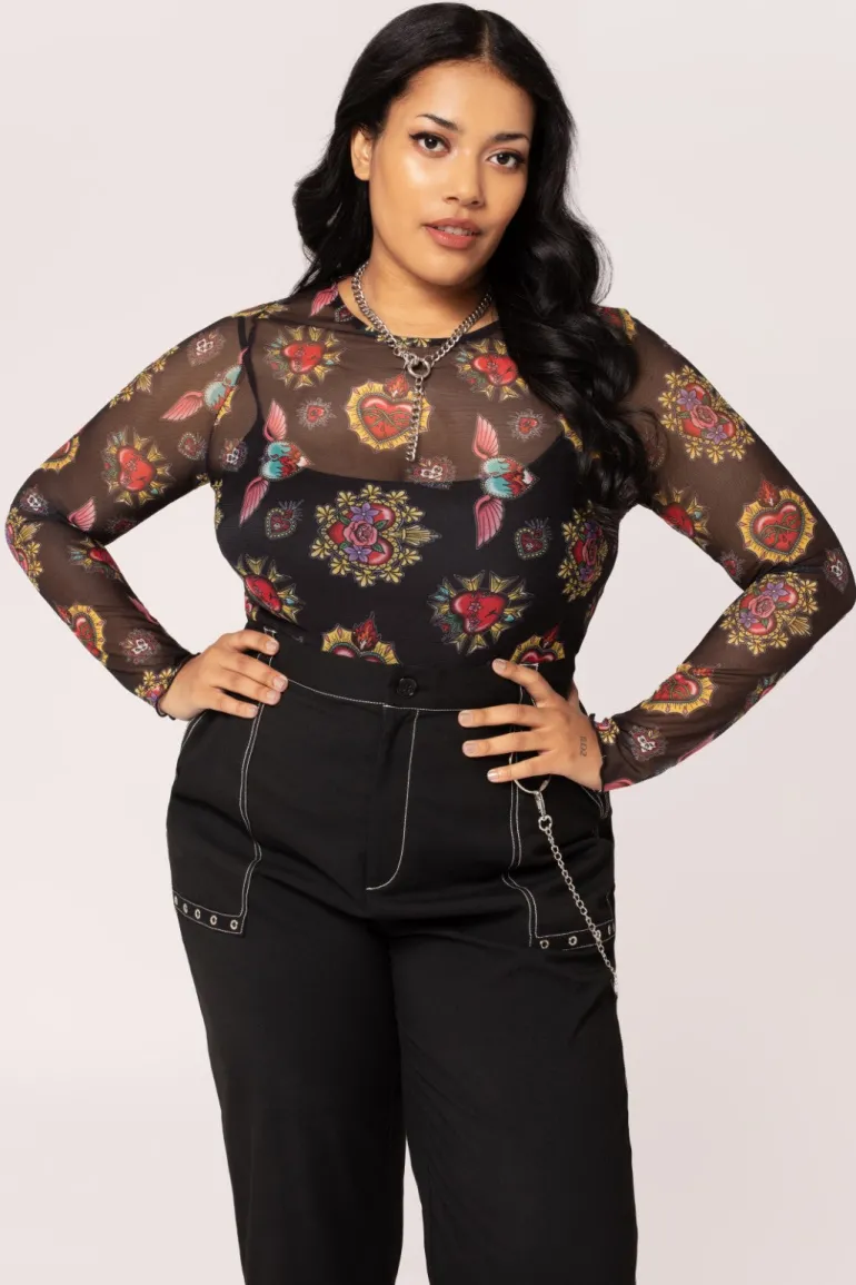 Amias Mesh Top>Hell Bunny Discount