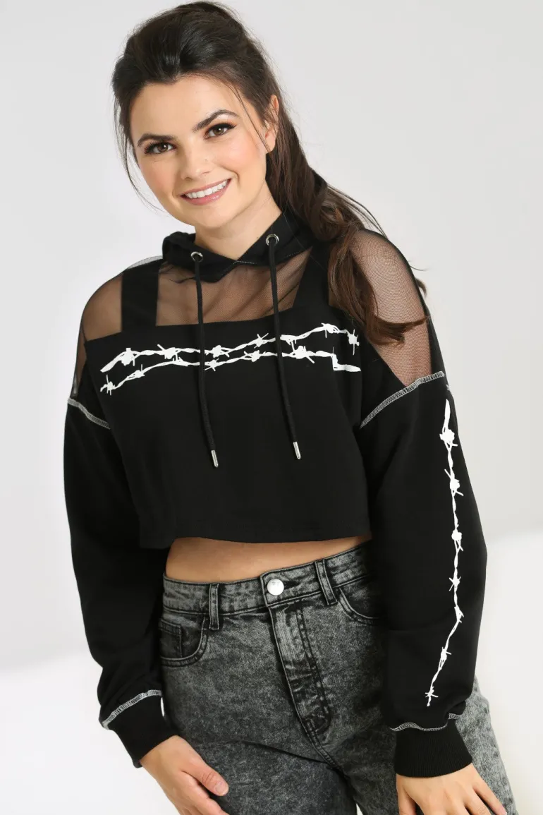 Barbed Wire Hoodie>Hell Bunny Fashion