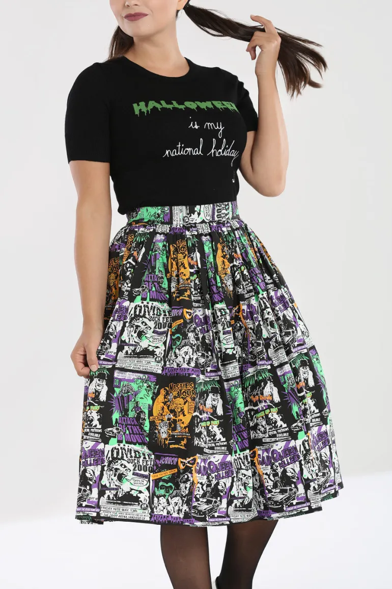 Be Afraid 50's Skirt>Hell Bunny Discount