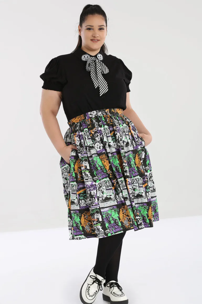 Be Afraid 50's Skirt>Hell Bunny Discount