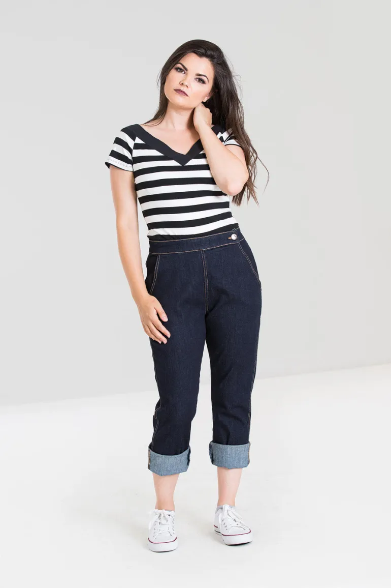 Charlie Denim Capris>Hell Bunny Outlet