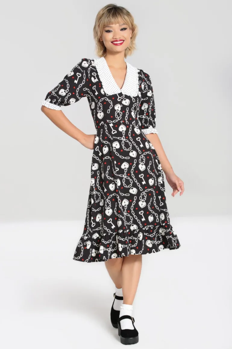Heart Lock Mid Dress>Hell Bunny Cheap