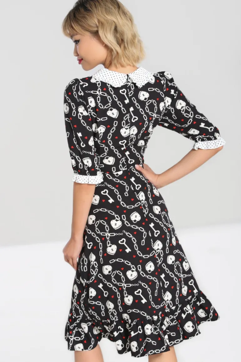 Heart Lock Mid Dress>Hell Bunny Cheap