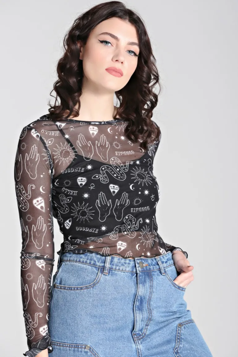 Hello Goodbye Mesh Top>Hell Bunny New