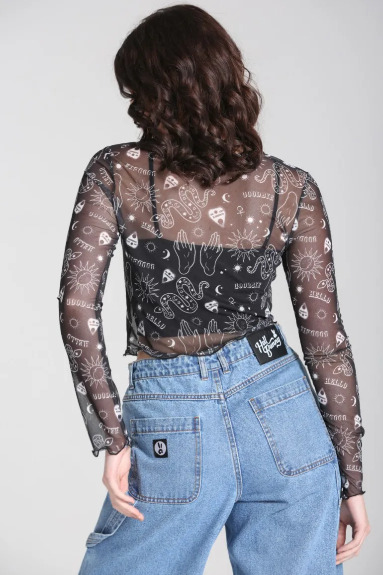 Hello Goodbye Mesh Top>Hell Bunny New