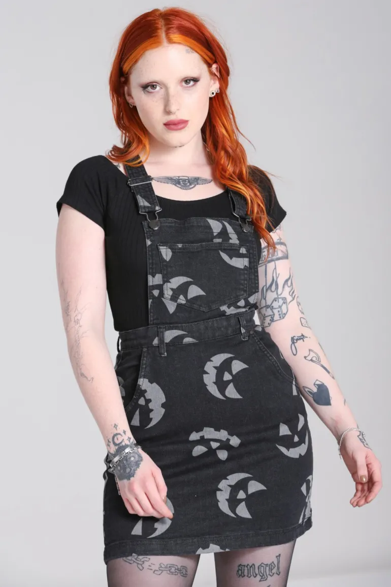 Jack-O-Lantern Pinafore Dress>Hell Bunny Fashion
