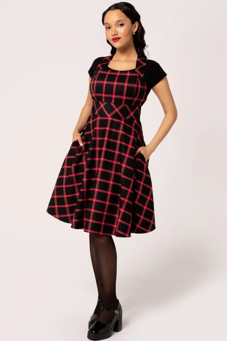 Janine Pinafore Dress>Hell Bunny Hot