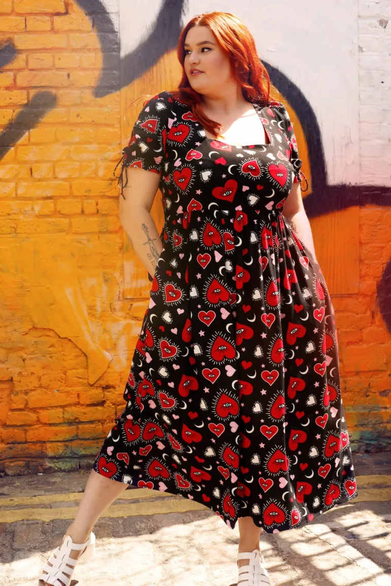 Kate Heart Dress>Hell Bunny Online
