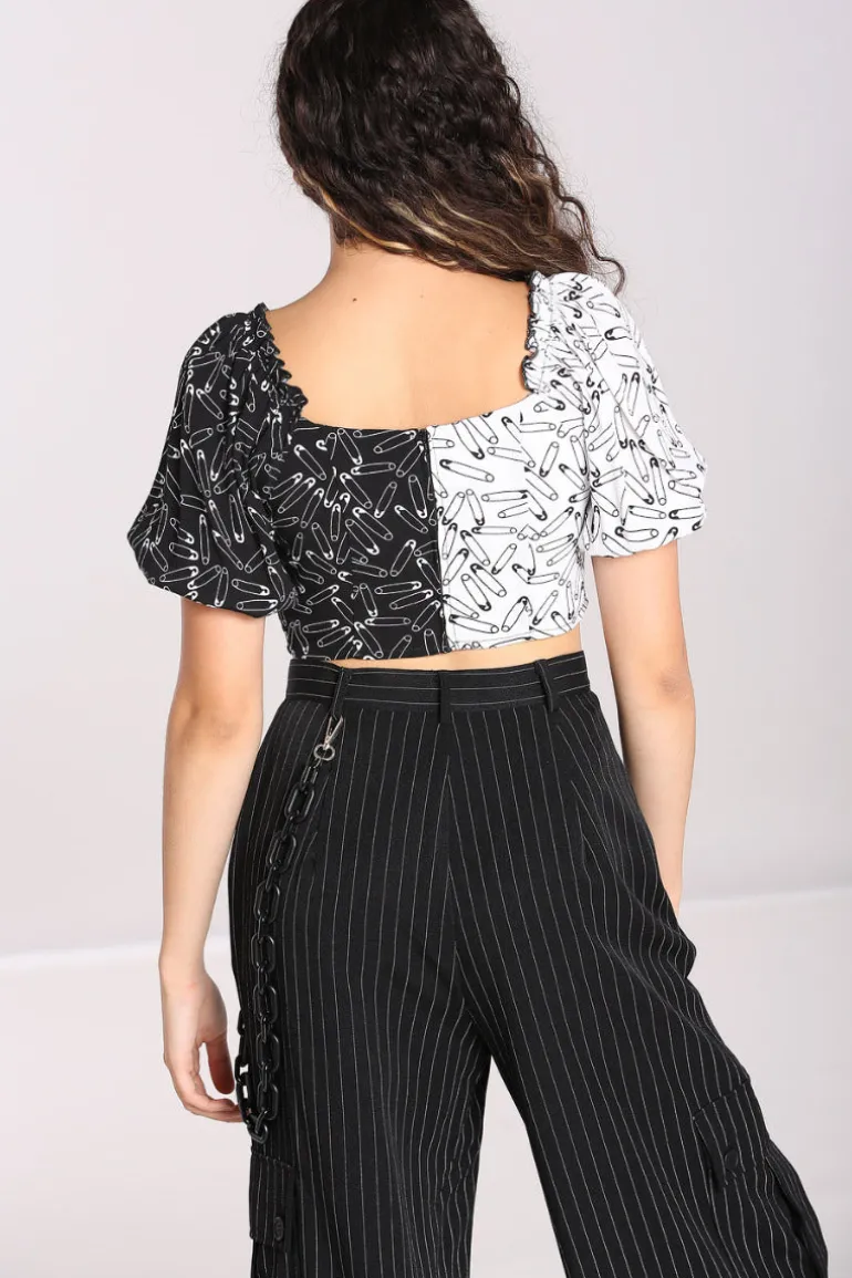 Safety Pin Crop Top>Hell Bunny Hot