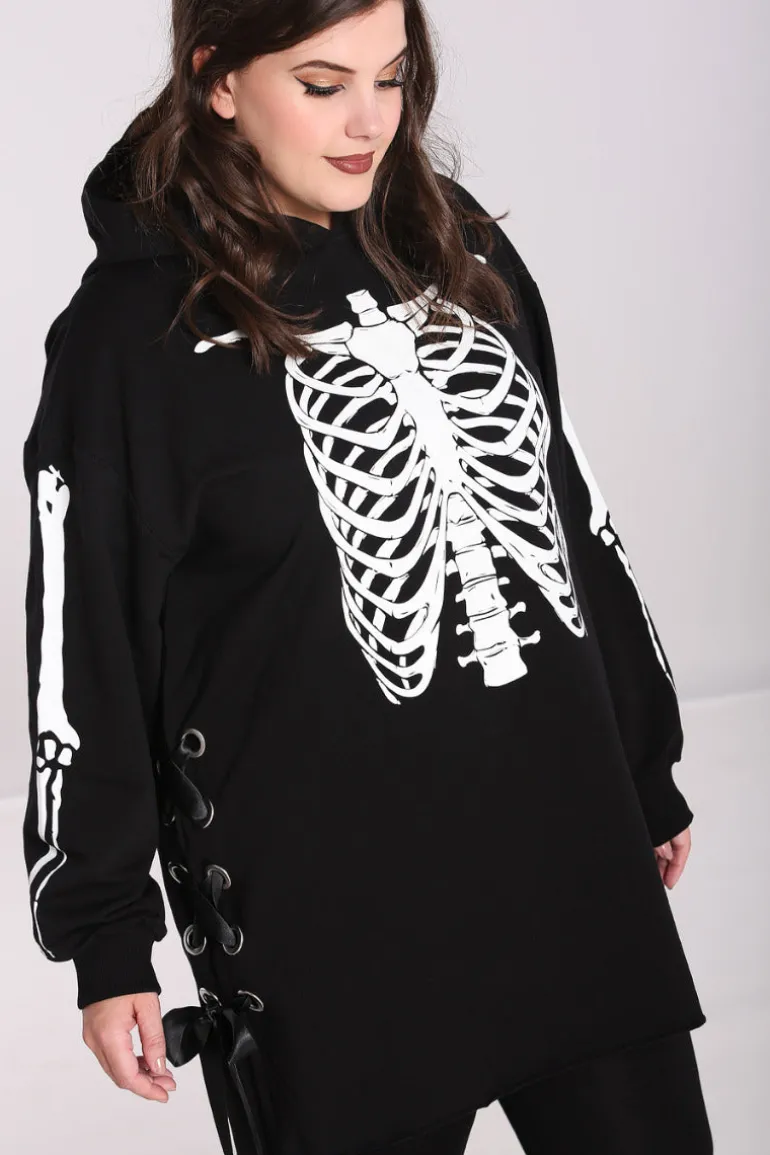 Skeleton Hoodie Dress>Hell Bunny Clearance