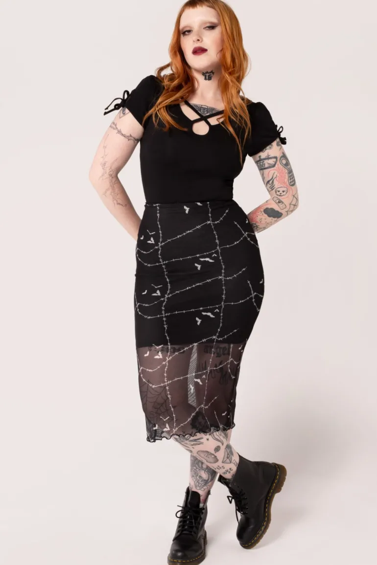 Stitches Mesh Skirt>Hell Bunny Fashion