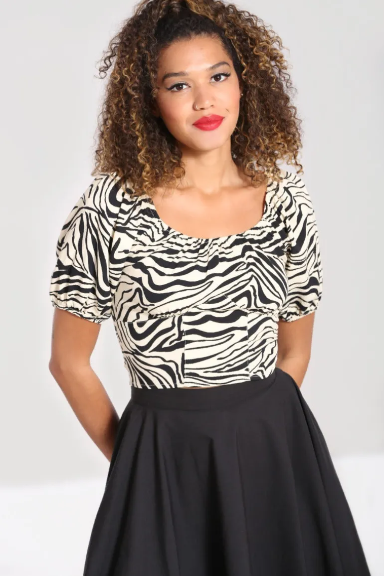 Zebra Crop Top>Hell Bunny Flash Sale